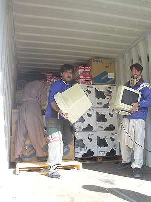 Unloading Afghanistan Shipment