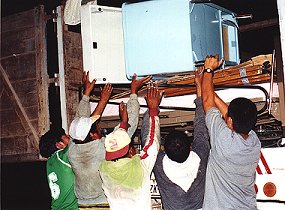 Unloading shipment to Tacna